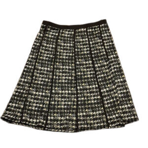 Women's gnu Black, White, an Yellow Houdstooth Skirt